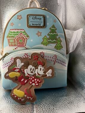 NWT Disney Mickey & Minnie Ice Skating scented Loungefly Backpack